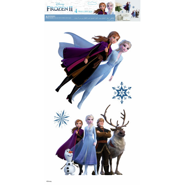 Frozen 2 Peel and Stick Wall Decals | 4 Decals | Removable Repositionable Stickers | Easy Damage-Free Wall Art for Kids Bedroom Nursery Playroom