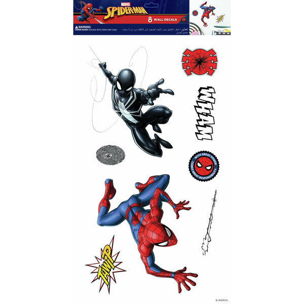 Spiderman Peel and Stick Wall Decals | 8 Decals | Removable Repositionable Stickers | Easy Damage-Free Wall Art for Kids Bedroom Nursery Playroom