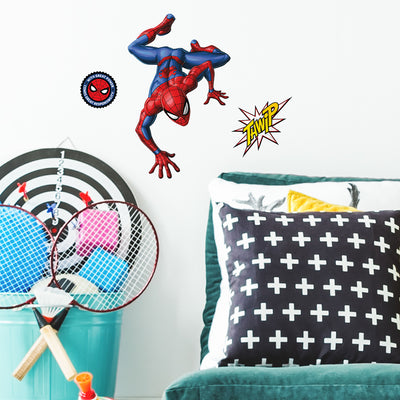 Spiderman Peel and Stick Wall Decals | 8 Decals | Removable Repositionable Stickers | Easy Damage-Free Wall Art for Kids Bedroom Nursery Playroom