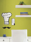 Chef Hat Peel and Stick Dry Erase Wall Decals | Removable Writable Reusable Surface | Easy Apply Damage-Free Decor for Home Office Kids Room