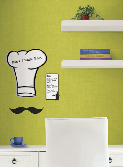 Chef Hat Peel and Stick Dry Erase Wall Decals | Removable Writable Reusable Surface | Easy Apply Damage-Free Decor for Home Office Kids Room