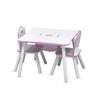 Kids Table and Chair Set with Princess Crown Graphics in White Pink | Engineered Wood Solid Wood Build | Furniture for Girls Playroom Bedroom Nursery | Easy Assembly | 3 Years+