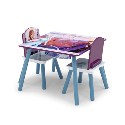 Kids Table and Chair Set with Frozen 2 Elsa Anna Graphics | Engineered Wood Furniture for Playroom Art Snack Study | Includes 1 Table 2 Chairs | Easy Assembly | 3 Years+