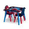Kids Table and 2 Chair Set with Storage 61 × 61 × 45 CM | Spider Man Wooden Activity Table | Built In Toy Organizer | Play Study Craft Furniture | For Children 3 Year