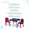 Kids Table and 2 Chair Set with Storage 61 × 61 × 45 CM | Spider Man Wooden Activity Table | Built In Toy Organizer | Play Study Craft Furniture | For Children 3 Year