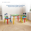 Kids Table and 2 Chair Set 59.7 × 43.8 × 59.7 CM | Mickey Mouse Wooden Activity Table | Scratch Resistant Finish | Play Study Craft Furniture | For Children 3 to 6 Years