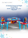 PAW Patrol Table & Chair Set for Kids with Storage Basket | 2 Chairs: Chase & Marshall | Wooden | Ages 3+ | Blue & Red | Study | Play | 65.9x65.5x8.9 CM