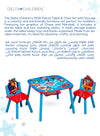 PAW Patrol Table & Chair Set for Kids with Storage Basket | 2 Chairs: Chase & Marshall | Wooden | Ages 3+ | Blue & Red | Study | Play | 65.9x65.5x8.9 CM