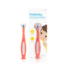 Frida Baby Training Toothbrush | Toddler Toothbrush for 18-24 Months, Easy-Grip Handle, Triple Angle Bristles, Soft Toothbrush Bristles, Stay-Put Suction Cup | Pink