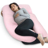 PharMeDoc Pregnancy Pillow, U-Shape (Jersey Pink, Detachable) Full Body Pillow and Maternity Support for Back, Hips, Legs, Belly for Pregnant Women, Jersey Light Pink