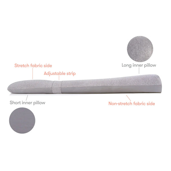 Frida Mom Pregnancy Pillow, Body Pillow, Cooling Pillow, Adjustable for Comfortable Sleep and Pregnancy Belly Support, Back Support, and Leg Support, Gray
