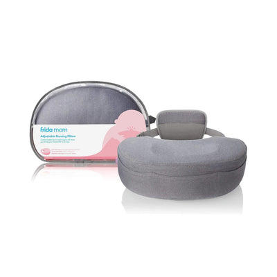 Frida Mom Adjustable Nursing Pillow - Customizable Breastfeeding Pillow for Mom + Baby Comfort with Back Support, Adjustable Wrap Around Waist Strap, Pockets for Heat Relief
