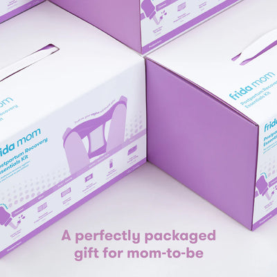 Frida Mom Postpartum Recovery Essentials Kit - Includes Disposable Underwear, Ice Maxi Absorbency Pads, Cooling Witch Hazel Medicated Pad Liners, Perineal Medicated Healing Foam And Peri Bottle