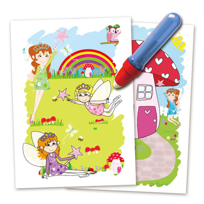 Water Magic Fairy Friends | Reusable Colouring Book | 6 Pages | Mess-Free Fun | Water Pen Included | Develops Creativity | 3+ Years | Portable Travel Toy