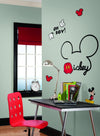 All About Mickey Peel and Stick Wall Decals | Removable Repositionable Stickers | Easy Damage-Free Wall Art for Kids Bedroom Nursery Playroom