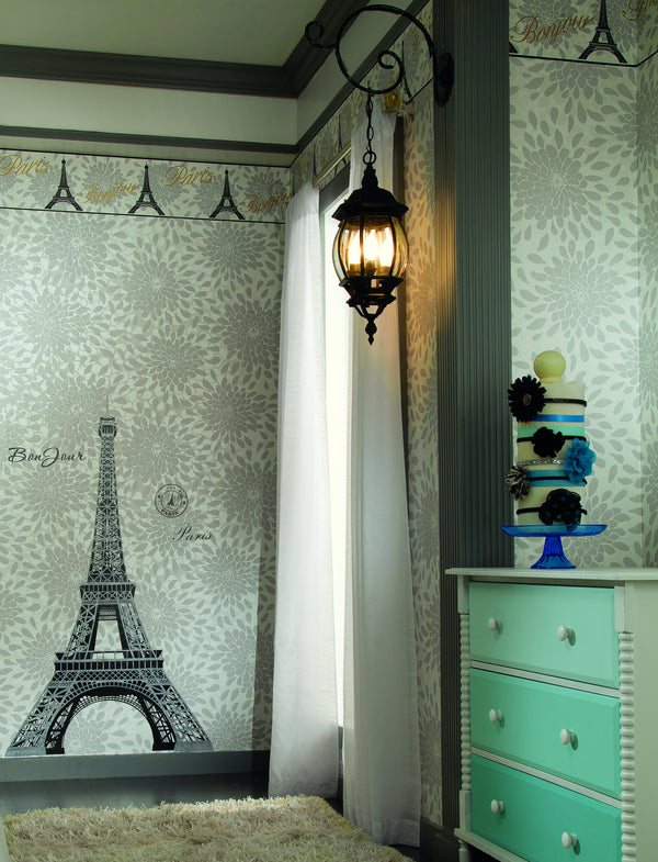 Eiffel Tower Peel and Stick Wall Decals | Removable Repositionable Stickers | Easy Damage-Free Wall Art for Kids Bedroom Nursery Playroom
