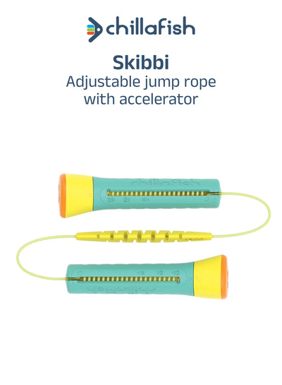 Skibbi Mint Adjustable Jump Rope | Twist to Fit | No Wire Cutting | 20-330cm | All ages