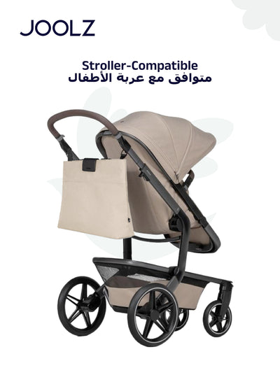 Eco-Friendly Changing Bag | Spacious Baby Diaper Bag with Insulated Bottle Pocket | Laptop Compartment | Foldable Changing Mat | Water-Repellent | 20L Capacity | 36 x 13.5 x 45 cm - Sandy Taupe