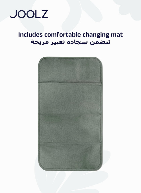 Stylish Diaper Backpack | Spacious Baby Bag with Portable Changing Pad | Insulated Bottle Compartment | Laptop Pocket | Eco-Friendly | Compatible with Hub/Day/Geo | Forest Green | 43.5 x 32.5 x 13.5 cm - Forest green