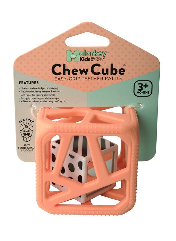 Chew Cube Baby Teether Rattle | Soft Food-Grade Silicone Teething Toy | BPA-Free | Stimulates Gripping & Motor Skills | 3M+ | Dimensions: L 8 x B 2 x H 10.5 cm - CC02P