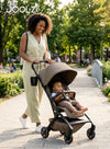 Lightweight Aer2 Baby Stroller with Bumper Bar & Cup Holder | Easy Fold One-Hand | Newborn to Toddler Travel Buggy | Comfortable Reclining Seat | 83×45×105 CM - Hazel Brown