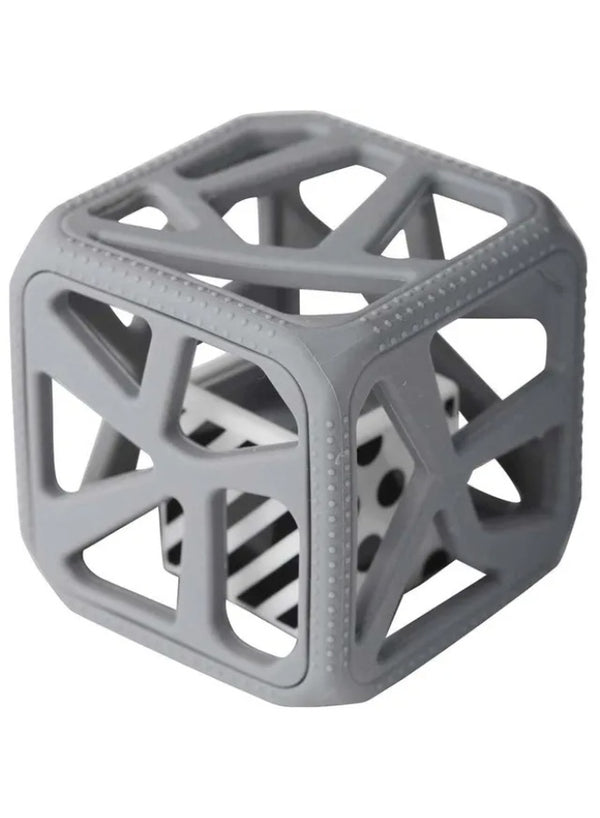 Malarkey Kids Chew Cube Baby Teether Rattle Soft Food-Grade Silicone Teething Toy BPA-Free Stimulates Gripping & Motor Skills