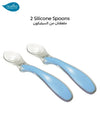 Set of 2 Silicone Spoons | Easy Eating | Gentle on Gums and First Teeth | Hygienic Resting Support | Ergonomic & Non-Slip Handle | Ideal for Self-Feeding | BPA-Free | 13 x 2.5 cm | blue