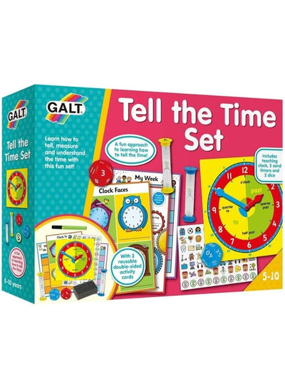 Tell the Time Learning Set | Telling Time Clock | Sand Timers | Dice & Cards | Fun Educational Toy | Develop Time Skills | 5+ Years | Dimensions: 23x5x17 CM