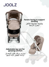 Aer² Newborn Nest to Seat | Compatible with Joolz Aer² Stroller | Airplane Friendly | Soft, Snug Protection | Adjustable Leg Rest | UPF 50+ Sun Protection | 0–15kg - Sandy Taupe