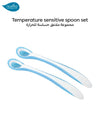 Set of 2 Thermosensitive Spoons | Easy Eating | Colour Changing | Long Handle | Suitable for Liquids | Ideal for Baby Food | BPA-Free | 37°C Temperature Indicator | blue