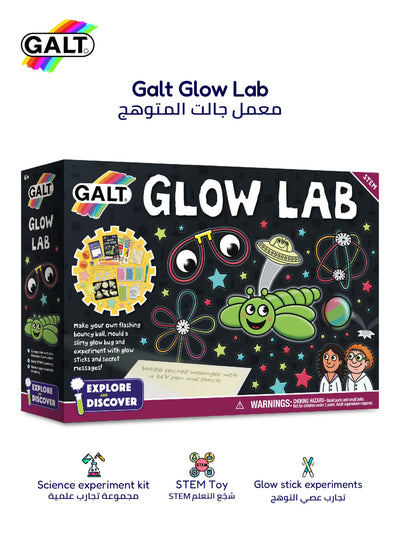 Glow Lab Science Kit for Kids | 6+ Years | Fun Experiments with Glow Sticks | UV Pen | Make Flashing Bouncy Ball | 24-Page Lab Book | 31x7.2x22 cm