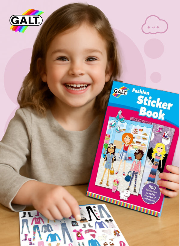 Fashion Sticker Book | 20 Full-Color Pages | Includes 300 Stickers of Clothes & Accessories | Dress Up Girl Club Characters | Fun Creative Activity for Girls 4+ | 29.7x0.4x21 CM