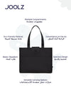 Eco-Friendly Changing Bag | Spacious Baby Diaper Bag with Insulated Bottle Pocket | Laptop Compartment | Foldable Changing Mat | Water-Repellent | 20L Capacity | 36 x 13.5 x 45 cm - Black