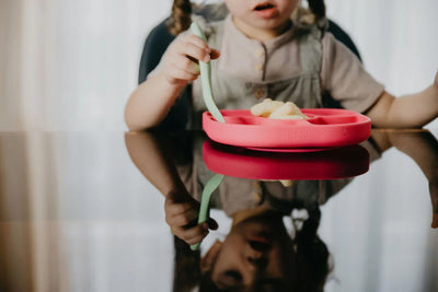 BBLÜV Spoön(PINK) - Soft Silicone Baby Feeding Spoon Set | BPA-Free, Ergonomic Design, Easy-Grip, Safe for Teething, Dishwasher-Safe | Perfect for First Bites