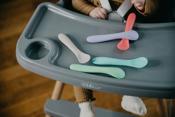 BBLÜV Spoön  (BLUE) - Soft Silicone Baby Feeding Spoon Set | BPA-Free, Ergonomic Design, Easy-Grip, Safe for Teething, Dishwasher-Safe | Perfect for First Bites