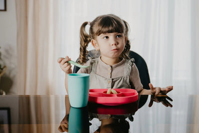 BBLÜV Spoön(PINK) - Soft Silicone Baby Feeding Spoon Set | BPA-Free, Ergonomic Design, Easy-Grip, Safe for Teething, Dishwasher-Safe | Perfect for First Bites