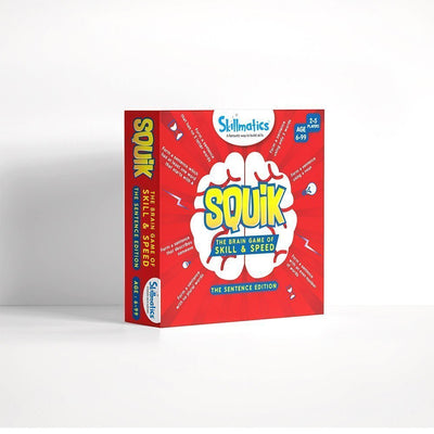 Squik Sentence Family Word Tile Board Game | Fast Fun Educational Vocabulary Grammar Game | Build Sentences to Win Goal Cards | Kids Adults | Ages 6 and Up