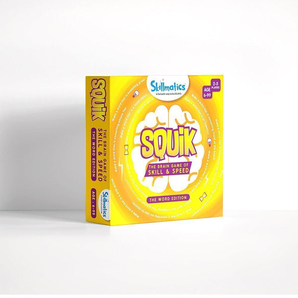 Squik Word Family Letter Tile Board Game | Fast Fun Educational Spelling Vocabulary Game | Build Words to Win Goal Cards | Kids Adults | Ages 6 and Up